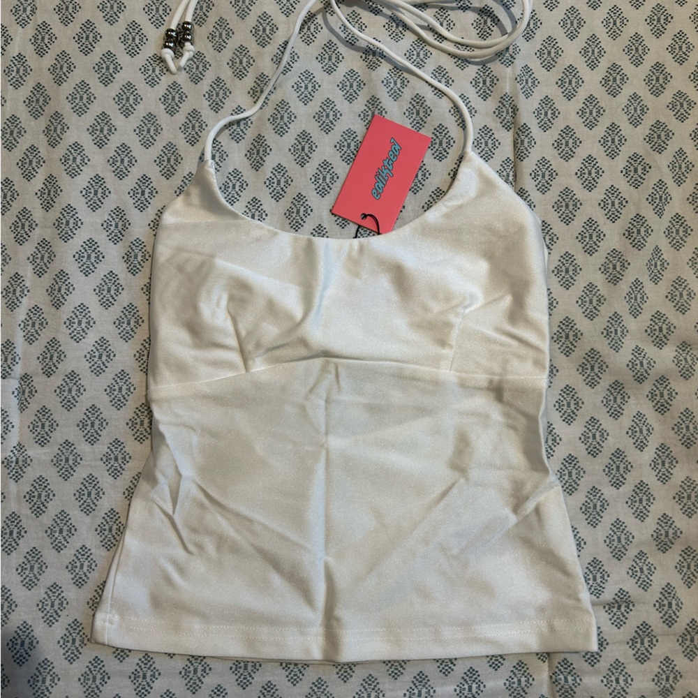 Pacsun Edikted White tank with halter tie